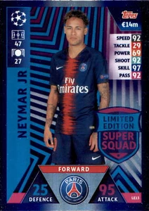 2018-19 Topps Match Attax UEFA CL #LE13 Neymar Jr Limited Edition Super Squad - Picture 1 of 2