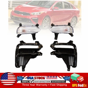 Fits Kia Forte 2019 2020 Front Daytime Running Bumper Fog Lights Kit Set Lamps - Picture 1 of 15