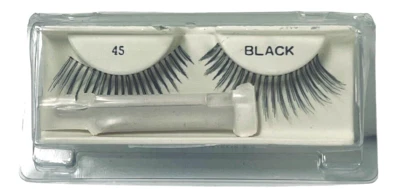 Andrea Pestañas Estilo Tira 45 Negro (1 Pack) con Adhesivo Foto 1 de 3