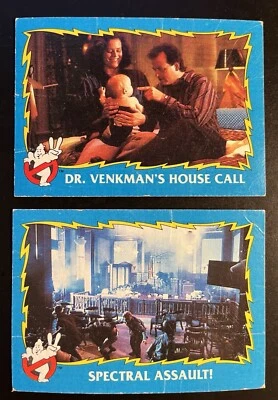 2 Vintage 1989 Ghostbusters Cards,  Dr. Venkmans's House Call, Spectral Assault! - Image 1 of 2