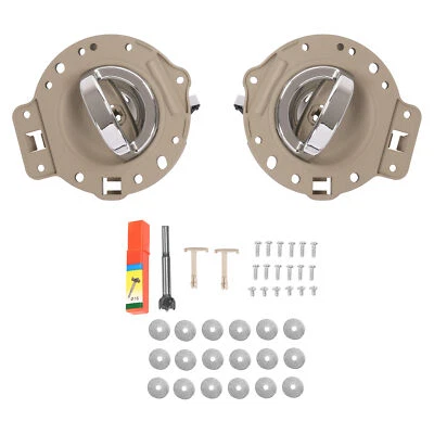 2PCS Inner Interior Door Handles Silvery & Tan For 2006-2010 Jeep Commander - Image 1 of 4