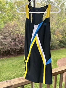 Wilson Tennis Dress Women-XS Black Blue Yellow White Racerback Pickleball EUC - Picture 1 of 20
