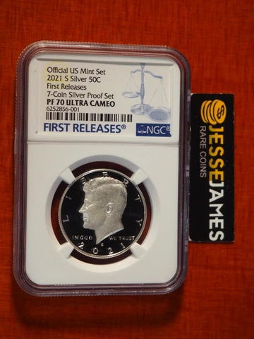 2021 S 50C PROOF SILVER KENNEDY HALF DOLLAR NGC PF70 ULTRA CAMEO FIRST RELEASES Cover