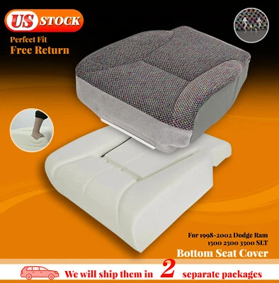 Driver Bottom Seat Cover+Foam Cushion Pad For 1998-2002 Dodge Ram 1500/2500/3500 - Image 1 of 4