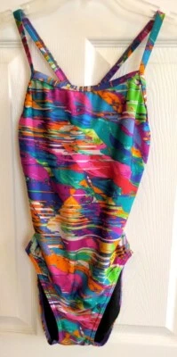 Women's SPEEDO Pro LT Bright Multi-Color Graphic Print One Piece Swimsuit (8/34) - Image 1 of 4