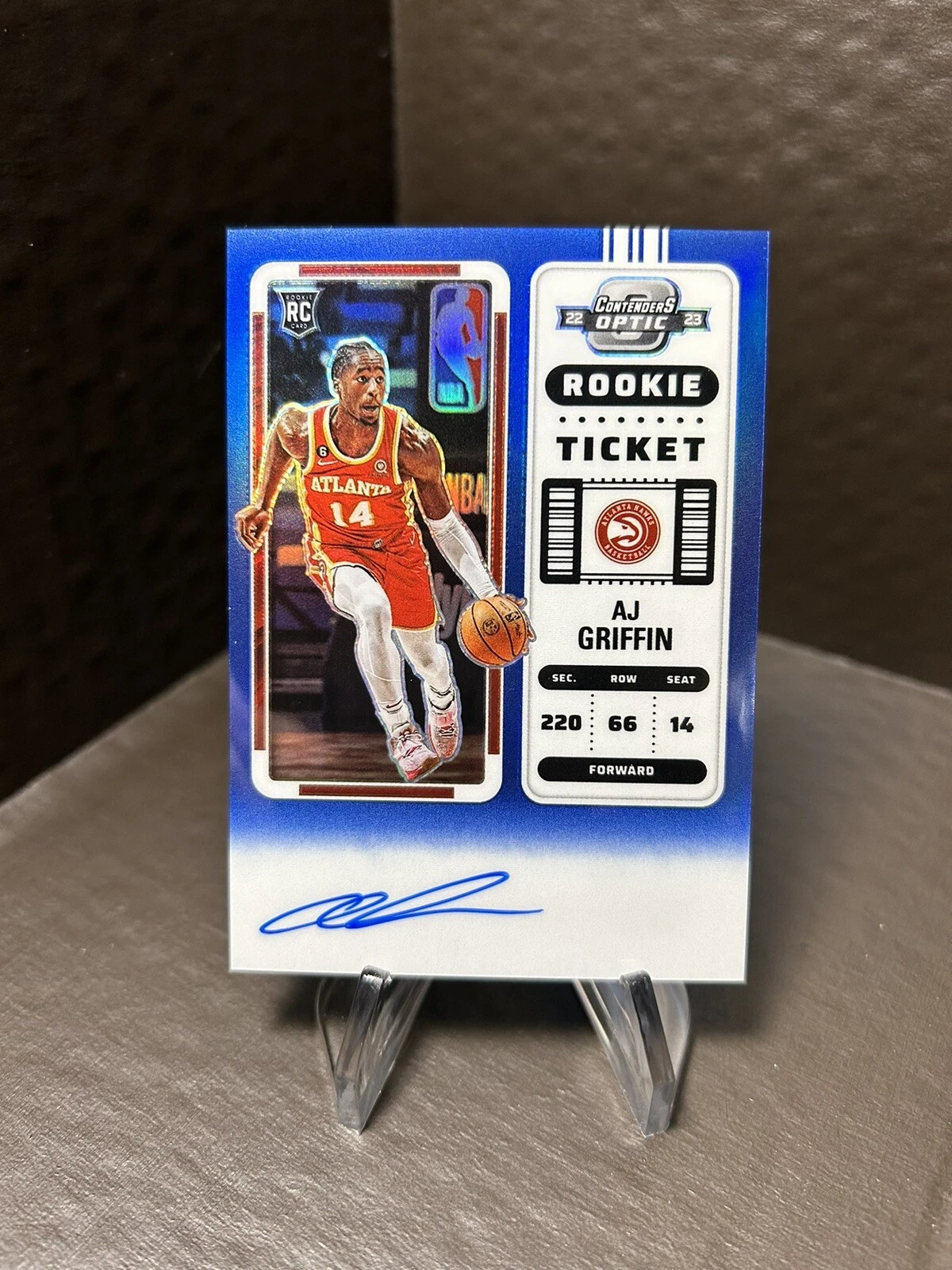 22-23 Contenders Optic Base Rookie Ticket Auto #137 Aj Griffin Blue /49