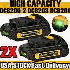 2Pack For DEWALT DCB201 20V Max Lithium-Ion Compact Battery DCB203 replacement