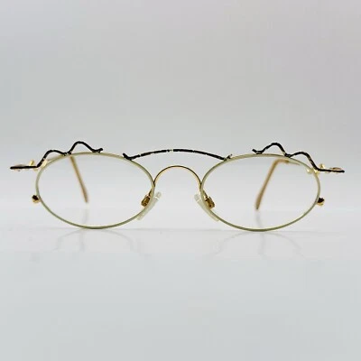 MCS Gafas Damas Ovaladas Blanco Colorido Dorado Gp Loco Elegante De Colección Años 80 Nuevo Foto 1 de 4