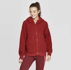 C9 Champion Womens Performence Sherpa Fleece Full Zip Jacket Red Medium - Picture 1 of 1