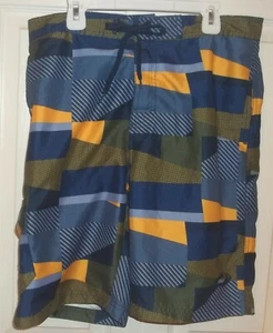 Boys ORAGEOUS~Gold BLUE SWIM TRUNKS~sz XL 18~NEW Bathing Suit Shorts Boxers - Picture 1 of 3