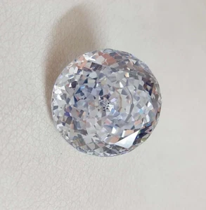 Certified 62.30 Ct Natural Cambodian White Color Round Cut Zircon Loose Gemstone - Picture 1 of 6
