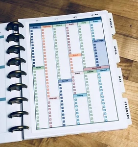 Inserto cruscotto pianificatore lista della spesa/shopping e menu per Happy Planner classico ~ - Foto 1 di 3