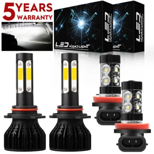 For 2011-2015 Chrysler 300 Led Headlight Hi/Lo+Fog light Combo Bulbs 4pcs WHITE - Imagen 1 de 17