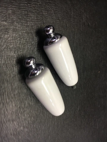 Vintage silver and white tone faucet handle replacement set Cover