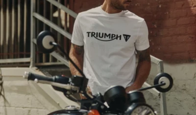 Camiseta blanca Triumph Motorcycle Cartmel Logo MTSS20035 Foto 1 de 4