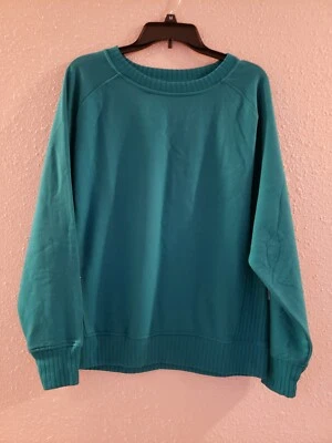 SUDADERA POLAR JOCKEY MUJER DETALLE ACANALADO COLOR VERDE AZULADO TALLA X-PEQUEÑA NUEVA CON ETIQUETAS Foto 1 de 4