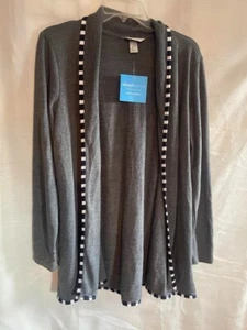 NWT Christopher & Banks Women's Gray Cardigan size Large - Picture 1 of 7