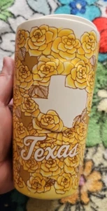Starbucks Yellow Rose of Texas Double Wall Keramik Travel Cup Becher Tumbler - Bild 1 von 11
