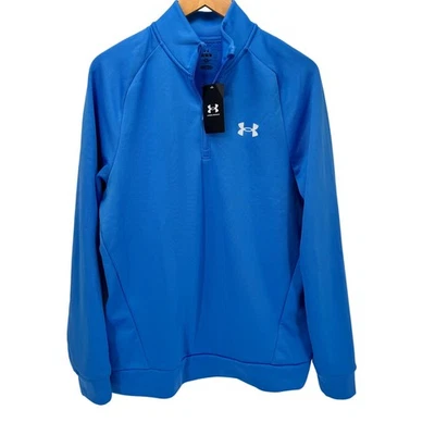 Under armour Jacket Mens Medium Blue Armour Fleece 1/4 Zip Pullover NEW — 第 1/4 张图片