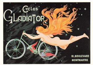 ADVERT POSTCARD GLADIATOR CYCLES NAKED LADY REPRO POSTCARD - Imagen 1 de 2