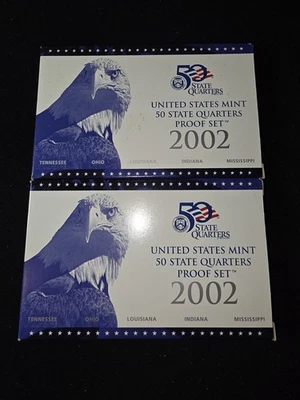 Two (2) 2002-S United States Mint 50 State Quarters Proof Sets NEW COA OGP - Image 1 of 4