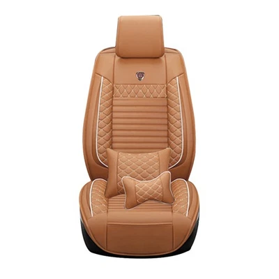Car Seat Covers for Mercedes-Benz 2-seat Headrest+Pillows Cushion 001 Brown Foto 1 de 4