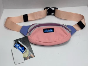 Riñonera de lona Kavu Spectator rosa púrpura azul doble bolsillo cinturón honda nueva - Imagen 1 de 5
