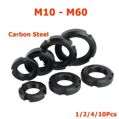 M10 M12 M14 M16 M20 ~ M60 Kohlenstoffstahl Nutmutter Wellenmutter Recht Gewinde - Bild 1 von 4