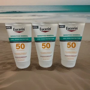 3 Eucerin Sensitive Mineral Lightweight Zinc Oxide SPF 50 Lotion 4 oz exp 5/2024 - Picture 1 of 3