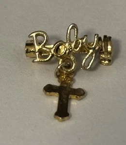 “Baby” Cross Darling Little 1/2” Wide Gold Tone Pin - Picture 1 of 3