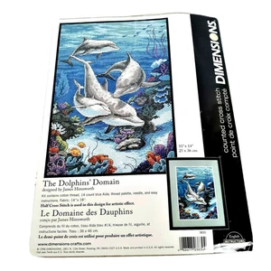 Dimensions Counted Cross Stitch Kit The Dolphins Domain Neu im Paket 10x14 - Bild 1 von 6