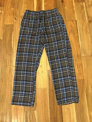 Pantalones de pijama de franela a cuadros grises y azules Croft & Barrow para hombre talla M Foto 1 de 4