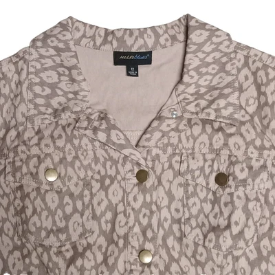 Chaqueta vaquera Metro Blues para mujer talla 12 estampado animal con bolsillos en el pecho Foto 1 de 4