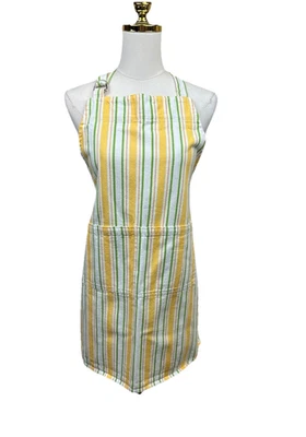 🍋 Williams Sonoma Classic Stripe Citrus Apron Yellow 100% Cotton Rare NWOT 🍋 - Image 1 of 4