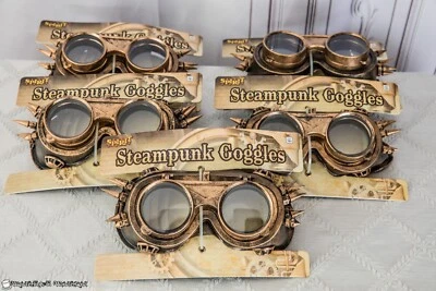 Wholesale Lot 5 Goggles Spiked Steampunk Costume NWT - Image 1 of 3