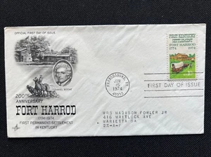 1542 Fort Harrod FDC Art Craft Jun 15 1974 Harrodsburg KY - Picture 1 of 2