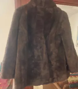 Banana Republic faux fur jacket $198.00 list, NEW WITH TAGS,brown, sm, - Picture 1 of 7