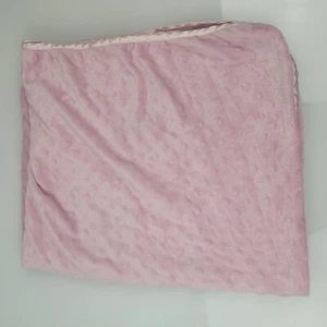 SNUGLY BABY Girl Pink Minky Raised Dot Blanket Thin Satin Trim Lovey 30x35 Solid - Picture 1 of 6
