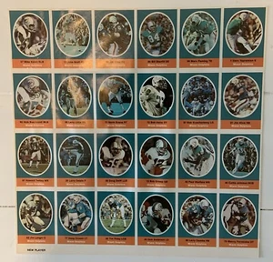 1972 Sunoco NFL MIAMI DOLPHINS 24 Player Stamp Team sheet w/new Player. See Pix! - Picture 1 of 3