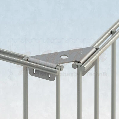 Winkelclip Zaun Clip Verbinder Eckverbinder Gabione f. Doppelstabmatten 90° Ecke - Bild 1 von 4
