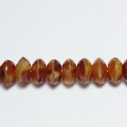 10pcs Caramel Brown 3 Cut Czech Glass Rondelle Beads 4x7mm GB387