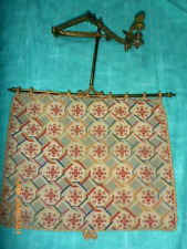 Antique Ornate Face Screen Fireplace Bronze/Brass Extendable Clamp with Tapestry