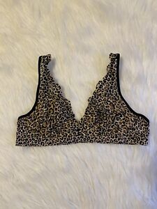 PINK Victoria’s Secret Bra Womens Size Small Leopard Lace Plunge Bralette