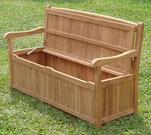 Devon Grade-A Teak 5 Feet Outdoor Garden Patio Storage Bench Box Furniture New - Picture 1 of 3