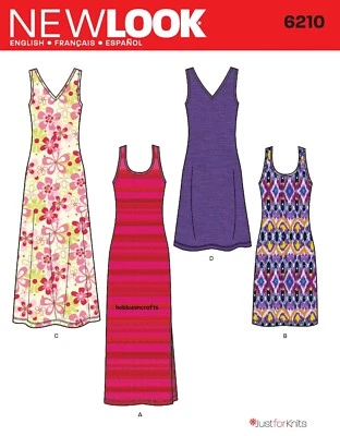 NEW LOOK 6210 MISSES' KNIT DRESS Sewing pattern In 2 Lengths Sizes 10 - 22 - Image 1 of 4