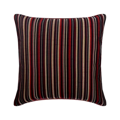 Pillow Case Red 16"x16", Room Decor Silk Striped Modern - Striped Right - Image 1 of 4