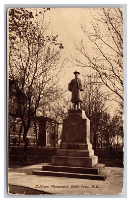 Watertown SD South Dakota Soldiers' Monument Divided Back Postcard Posted 1917 - Image 1 of 2