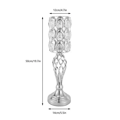 10 Pcs Silver 19.7x6.3'' Tall Vase Metal Vases Wedding Centerpieces for Party - Image 1 of 4