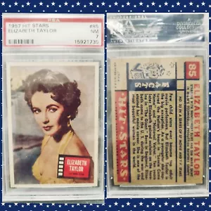 ⭐ 1957 Topps Hit Stars Dame Elizabeth Taylor PSA 7 NM Low Pop - Picture 1 of 1