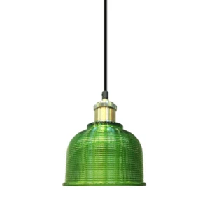 Pendant Holder E27 Glass & Metal Green Diam 145 - Picture 1 of 1
